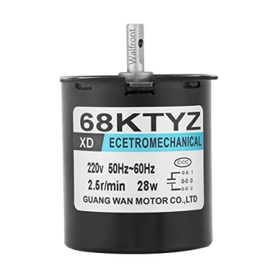 Imagen de 68KTYZ AC 220V 28W Motor Síncrono, síncrono de Imán Permanente Ajustable CW/CCW 2.5RPM Eléctrico Pequeño Baja Velocidad para Asador Giratorio