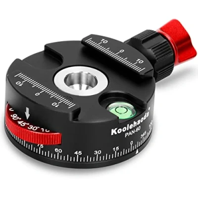 Imagen de Koolehaoda Cabezal de trípode panorámico Compatible con rótula totalmente metálica 360 rotor indexación para Placa liberación rápida Arca Swiss