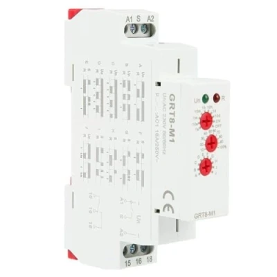 Imagen de DEWIN Relé de Tiempo Retardo Multifuncional, GRT8 M1 Multifuncional con 10 Funciones Din Rail Mount AC 220V