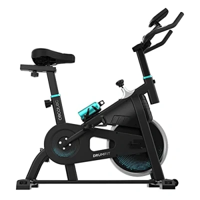 Imagen de Cecotec Bicicleta Indoor con Volante de Inercia 10 Kg DrumFit 10000 Teseo. Resistencia Manual, Monitor LCD, Soporte Dispositivos, Pulsómetro Integrado, Botella y Portabotellas