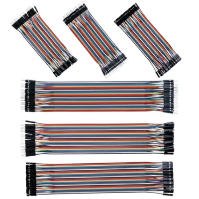 Imagen de Jumper Wire 40 x 10 cm, 20 macho a hombre, hembra hembra, cable puente un total de 240 artículos, 28 AWG para Arduino M2M/F2M/F2F (10 3 + 3)