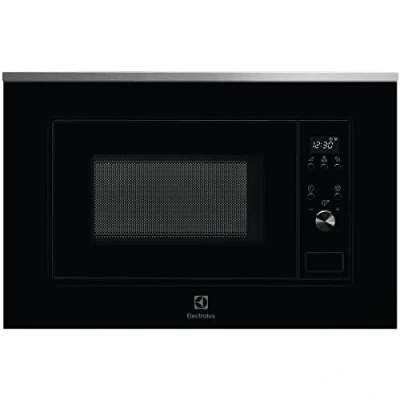Imagen de Electrolux LMS2203EMX Microondas Integrable, 5 niveles potencia, Display LCD, Luz interior, Apertura electrónica, Programa descongelar, Marco incluido, 700W, Negro, 20L, negro/Inox