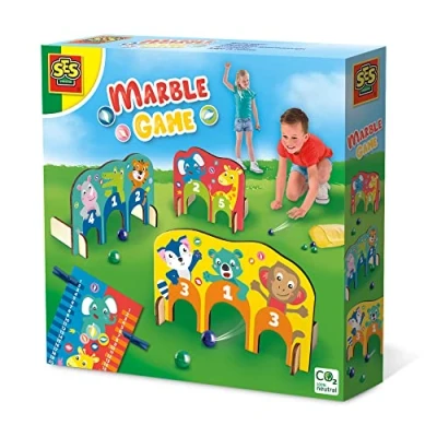 Imagen de SES Creative Juego de canicas Arcos Madera, Color Blanco. (02301)