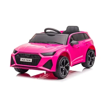 Imagen de FINOOS Vehículo eléctrico Niño A.U.D.I. RS6 con mando a distancia 2,4 GHz, 2 x motor 12 V 30 W, V. Máx. 5 Km/h Control remoto Efectos de sonido (Rosa)