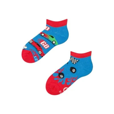 Imagen de Dedoles Calcetines Unisex Hombre Mujer y Niños Algodón muchos diseños divertidos Fútbol Bicicleta diferente izquierda derecha, color: Azul, diseño: Coches rápidos (tobilleros), tamaño: 27 30