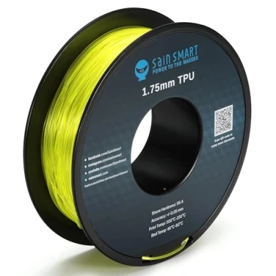 Imagen de SainSmart 1.75 mm flexible de TPU Impresoras 3d Bobina Filamento 800 g, Amarilla