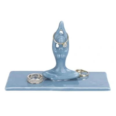 Imagen de Balvi Porta Anillos Asana Color Azul un Soporte Diferente para almacenar Tus Joyas, con diseño úni