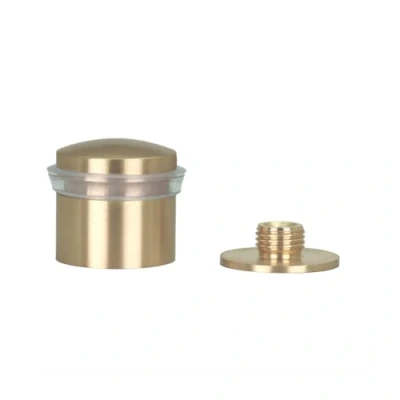 Imagen de EVI Herrajes Tope de Puerta 28 x 30 mm Base Roscada Goma Transparente Latón Acabado Mate Incluye Tornillo + Taco Sujeción Mod. 04020228CRTLMT