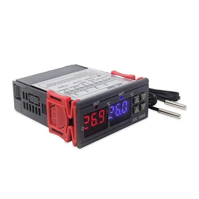 Imagen de RUIZHI STC 3008 Controlador Digital de Temperatura Termostato Regulador Pantalla LED Doble para Incubadora con Sensor NTC Sonda Calentador Enfriador （110 220v）