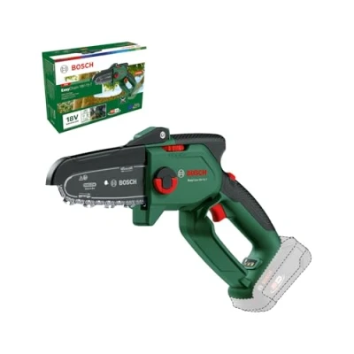 Imagen de Bosch Mini Motosierra a Batería EasyChain 18V 15 7 (para Cortar Madera, Sistema de 18 Voltios, Velocidad la Cadena 6.95 m/s, sin y Cargador)