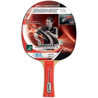 Imagen de Donic Schildkröt Raqueta de Tenis Mesa Waldner 600, Mango PLS, Esponja 1,8 mm, Almohadilla 2 Estrellas ITTF, 733862, talla única