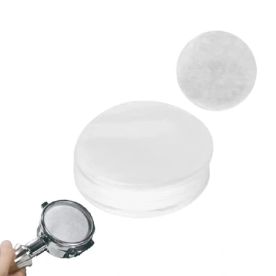 Imagen de 100 piezas filtro de café Papel, filtros blanco, papel natural repuesto redondo para cafeteras y Moka Pot(60mm Diámetro)