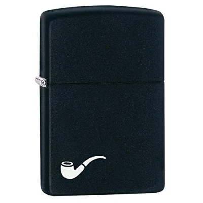 Imagen de Zippo Black Pocket Briquet, 2002677 Feuerzeug 218PL Matte Pipe Lighter, Schwarz, Normal