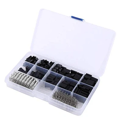 Imagen de 610 unids Connector Pin Housing Jumper Wire Cable Cabezal Conector Vivienda Kit Male/Female Crimp Pins Adapter Terminal 2.54 MM