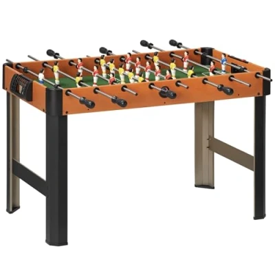 Imagen de HOMCOM Futbolín para Niños de 7+ Años Infantil Madera 118x104x69 cm con 2 Bolas 8 Asas Marcadores 22 Jugadores Familias Fiestas Negro