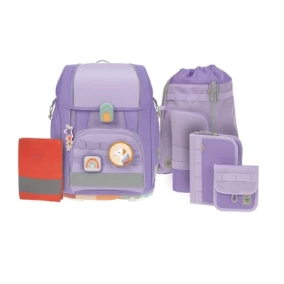 Imagen de LÄSSIG Juego de mochilas escolares 7 piezas para niños/ School Set Boxy Unique, violet/lavender
