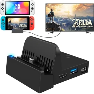 Imagen de Ponkor Switch TV Docking Station para Switch, con Interfaz HDMI y Puerto USB 3.0, Portátil C a AdaptadorI, Reemplazo Dock