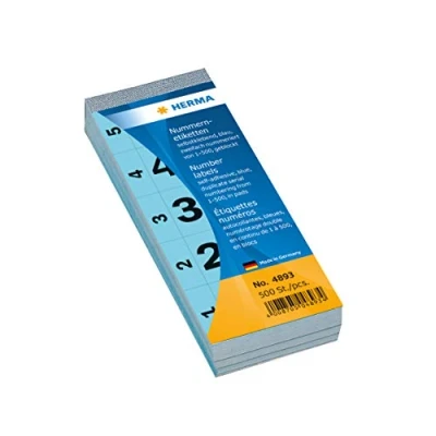 Imagen de Herma 4893 Bloc de números autoadhesivos, 28x56 mm, color azul