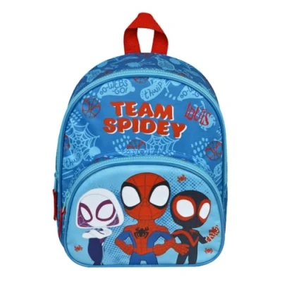 Imagen de Undercover Spidey Mochila infantil de guardería (2 compartimentos, 25,5 x 30,5 10 cm), diseño Spidey, azul, 25.5 30.5 cm