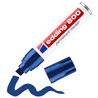 Imagen de Rotulador edding marcador permanente 800 azul punta biselada 12 mm