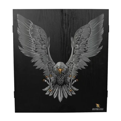 Imagen de RUTHLESS Gabinete de tablero dardos Almacenamiento profesional diana cuadrado negro resistente