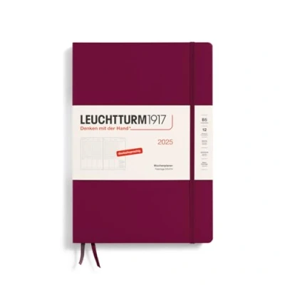 Imagen de LEUCHTTURM1917 370582 Composition (B5) 2025 Planificador semanal (versión alemana), color rojo