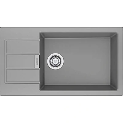 Imagen de Franke 114.0496.098 granito fregadero de cocina con un solo cuenco, Gris