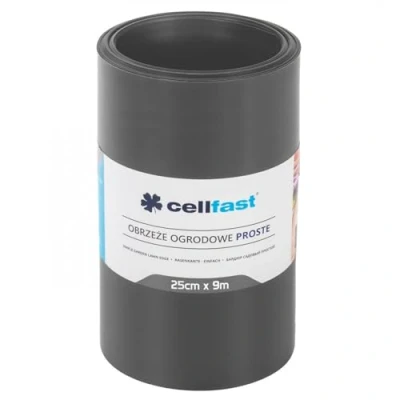Imagen de Cellfast Borde para césped Liso, Valla de jardín, cercado césped, barreras raíces, plástico Grafito, 25 cm x 9 m