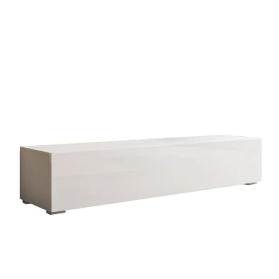 Imagen de MB Muebles Bonitos, Mueble TV con Patas Nora H2 para Salón Moderno, 1 Puerta 3 Compartimentos, Color Blanco, 160x32x40 cm