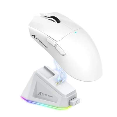 Imagen de ATTACK SHARK X11 Gaming Mouse with Magnetic Charging Dock, PixArt PAW3311 Sensor, BT/2.4G Wireless/Wired Mouse, 22000 dpi, Office Mice Gamer for Win11/Xbox/PS/Mac (White)