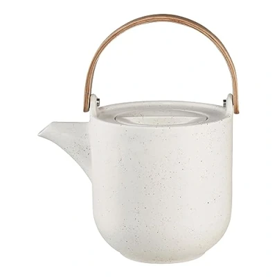 Imagen de ASA Coppa Sencha Tetera con mango de madera (porcelana, 0,6 L), color blanco