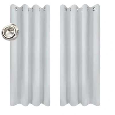 Imagen de LIJIAO Cortinas Termicas Aislantes Frio y Calor 200 x 70 cm Dormitorio Cortina Corta 2 Piezas para Ventanas Dormitorio, Blanco