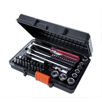 Imagen de Black+decker a7142 xj set per avvitare con cricchetto e bussole, nero, 33 pezzi