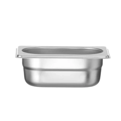 Imagen de HENDI Recipiente GN 1/9,contenedor GN,apilable,resistente a Temperaturas de 40 300C,apto para hornos,congeladores,calientaplatos,baño María,0.6L,176x108x(H) 65mm,acero inoxidable 18/10