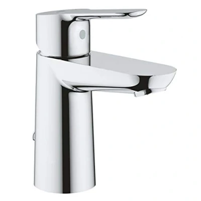 Imagen de Grohe BauEdge Grifo de lavabo monomando para instalación en un solo agujero, altura estándar, con sistema ahorro agua, cadena retráctil (Ref. 23329000)