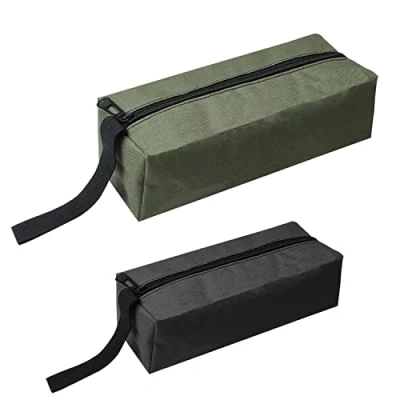 Imagen de 2 kits de herramientas, con cremallera gruesa, bolsa herramientas versátil, impermeable y resistente a la humedad, almacenamiento para (negro, verde)