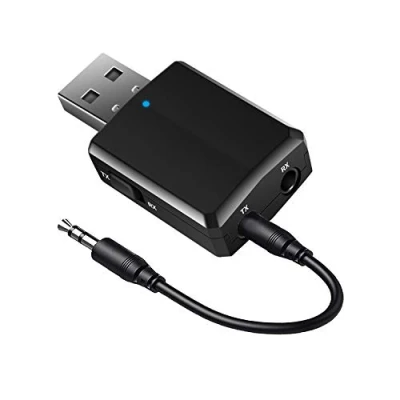 Imagen de Receptor transmisor de Audio Bluetooth USB, Adaptador inalámbrico 3 en 1, 5.0 EDR con 3.5 mm AUX para Auriculares TV Coche, PC Home Stereo
