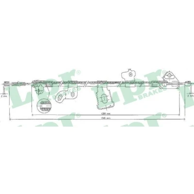 Imagen de LPR C0892B Cable de Freno Mano 1502/1310 Tambor TOYOTA: Yaris I Hatchback