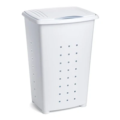Imagen de Tatay Millenium Cesto para Ropa Sucia con Tapa 60 l de Capacidad plástico Polipropileno, Blanco, 43 x 35,5 64 cm