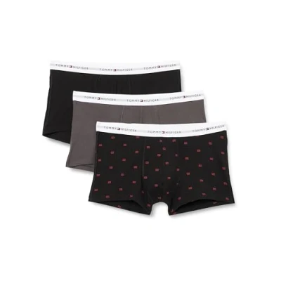 Imagen de Tommy Hilfiger Signature 3P Trunk Print Culotte, Hombre, Talla: Large, Black dk ash pink flag