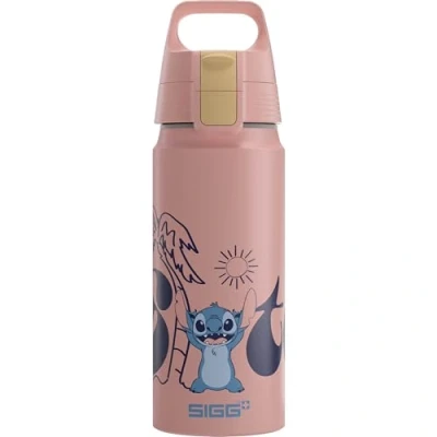 Imagen de Sigg WMB ONE Disney Stitch Rosado cantimplora infantil (0.6 L), hermética sin sustancias nocivas, botella de aluminio ligera fabricada en Suiza