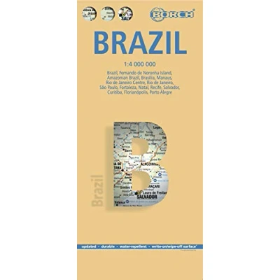Imagen de Brasil 1:4.000.000: Brasil, Ilha de Fernando Noronha, Amazonico, Brasilia, Manaus, Rio Janeiro, Sao Paulo, Fortaleza, Natal, Recife, ... Florianopolis, Porto Alegre (Borch Map)
