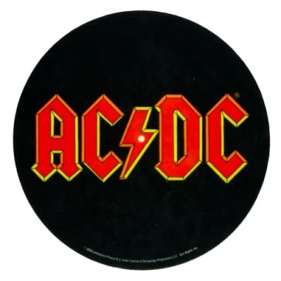 Imagen de Almohadilla para Tocadiscos AC/DC Logotipo [Record Slipmat]