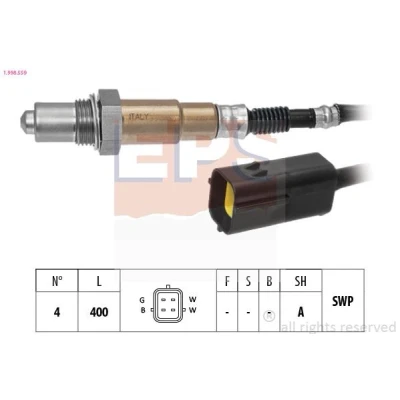 Imagen de EPS 1.998.559 Sonda lambda térmico, plana, Rosca engrasada CHEVROLET: Aveo / Kalos Hatchback, Lacetti Berlina