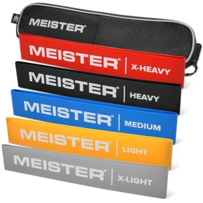 Imagen de Meister Bandas de Resistencia para Movilidad, Ejercicio, Estiramientos y Fisioterapia con Funda Transporte
