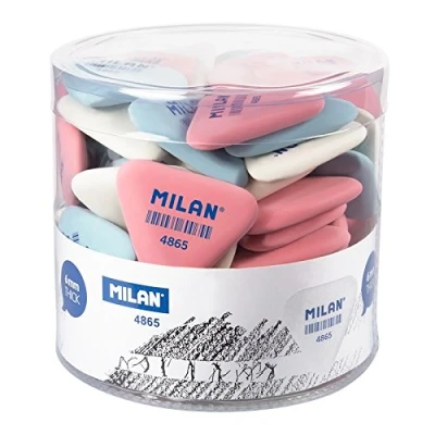 Imagen de MILAN Bote 65 Gomas miga de pan Triangulares PNM4865 Color Surtido