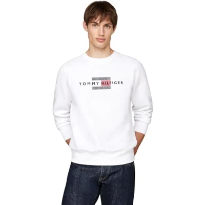 Imagen de Tommy Hilfiger FLAG Embro Sudadera, Hombre, Talla: XXL, White
