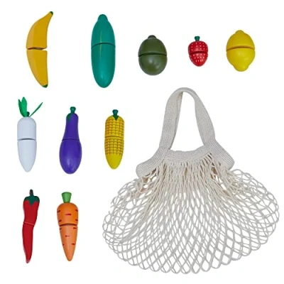 Imagen de Teamson Kids Little Chef Frankfurt Cocina de Juguete Madera Interactivo Juego Comida para Juegos simulación, Accesorios Cortar Frutas y Verduras, 10 Piezas Bolsa TK W00015
