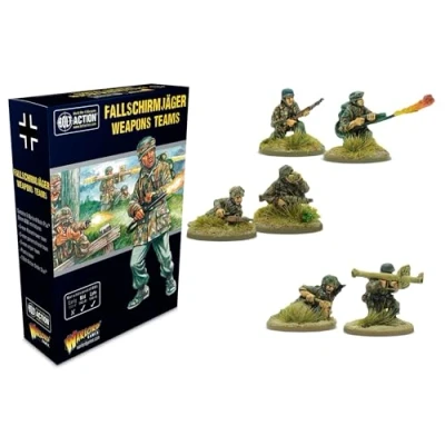 Imagen de Warlord Games Fallschirmjäger Weapons Teams miniaturas a escala de 28 mm para acción pernos, muy detalladas la Segunda guerra Mundial juegos mesa