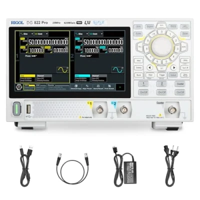 Imagen de RIGOL DG822 Pro Generador de Funciones/Ondas Arbitrarias, Portátil, 25MHz, 625Msa/s, 16 bits, 2 Canales Salida, Soporta Alimentación por Power Bank